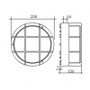 Aplique LED de pared redondo, 6W, IP44, con defensa